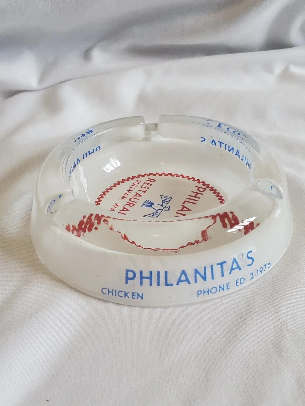 Philanitas Resturaunts Pullman Wash Vtg Ashtray Steaks Seafood Chicken ED 2-1976